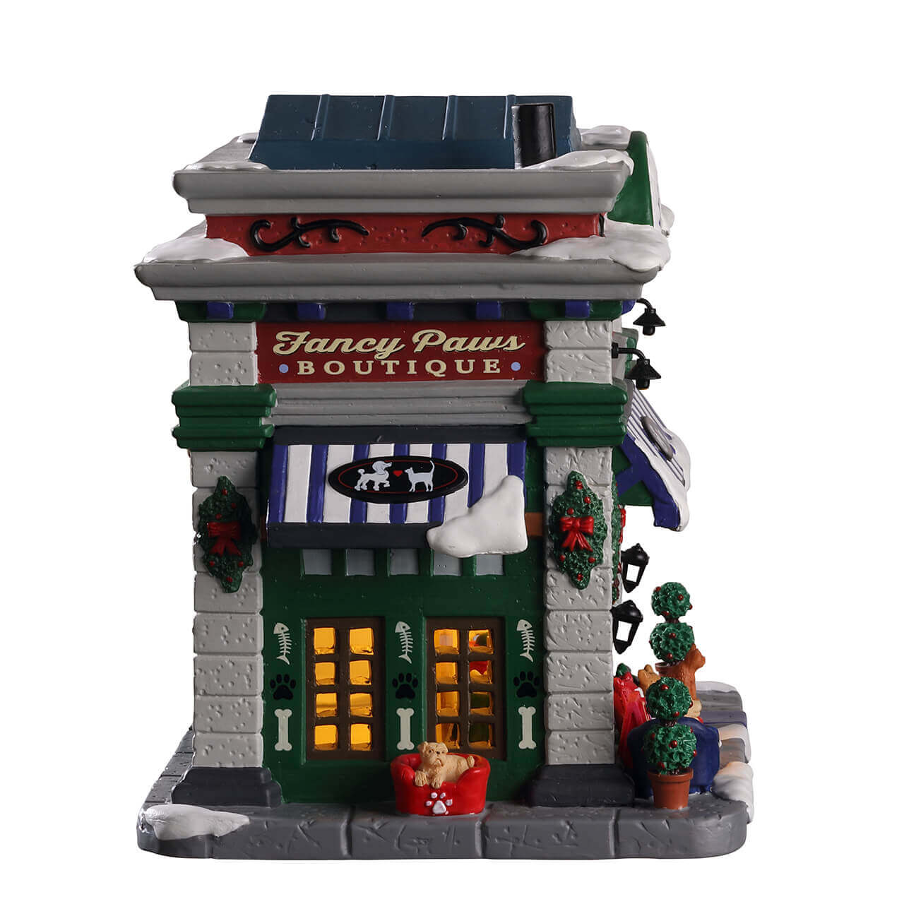 lemax-fancy-paws-boutique-animalerie-miniature-lumineuse-village-de-no-l image 2