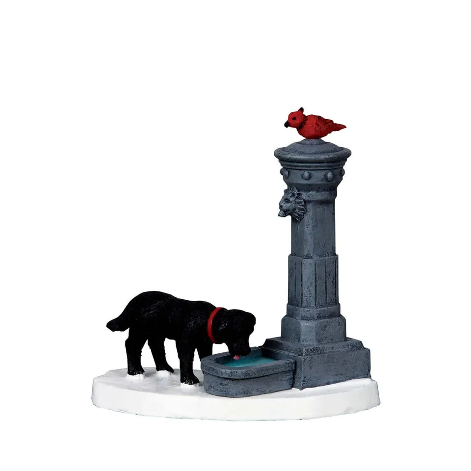 lemax-water-fountain-fontaine-miniature-pour-village-de-no-l image 1