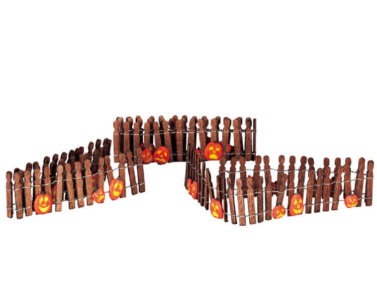 lemax-pumpkin-wire-wooden-fence-cl-ture-miniature-halloween image 1