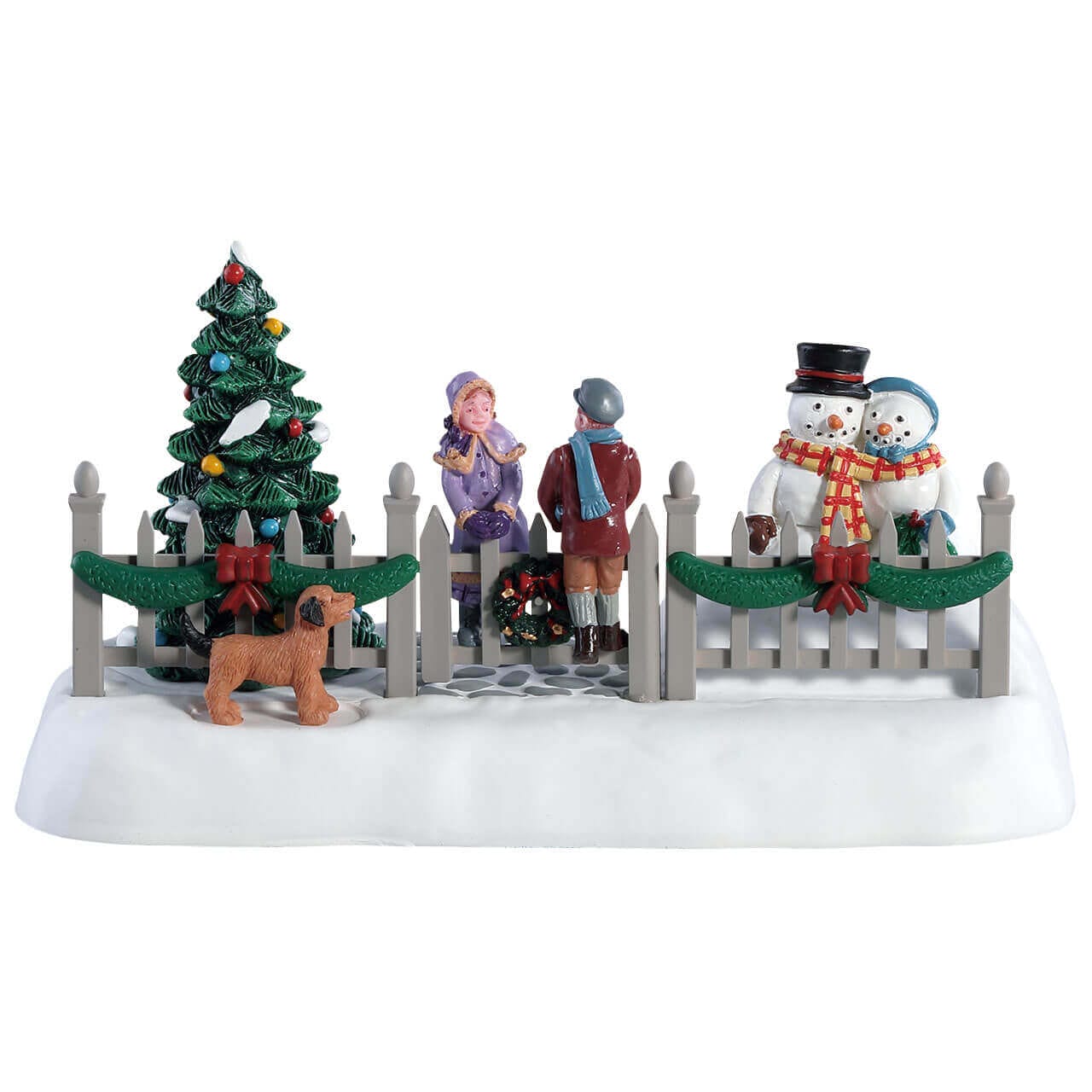 lemax-swinging-gate-portail-anim-avec-enfants-sapin-et-chiens image 1