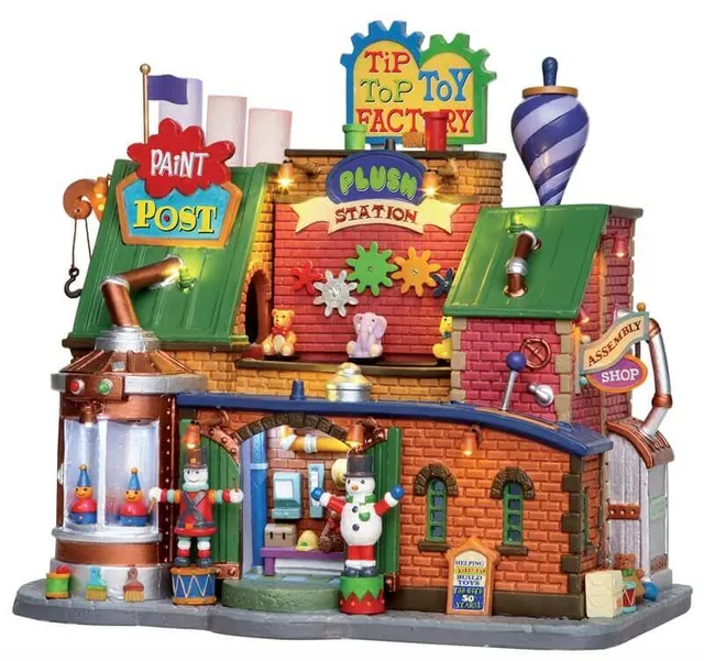 lemax-tip-top-toy-factory-fabrique-de-jouets-anim-e-pour-village-miniature image 1