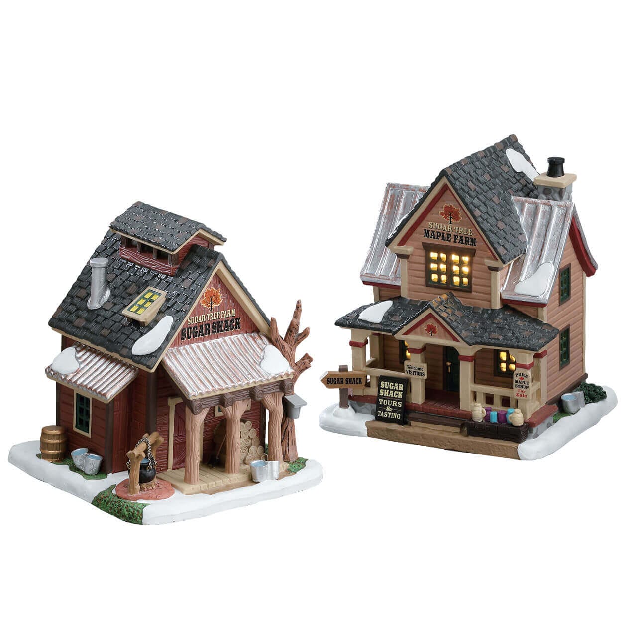 lemax-sugartree-maple-farm-set-de-2-b-timents-de-ferme-miniature-village-de-no-l image 1