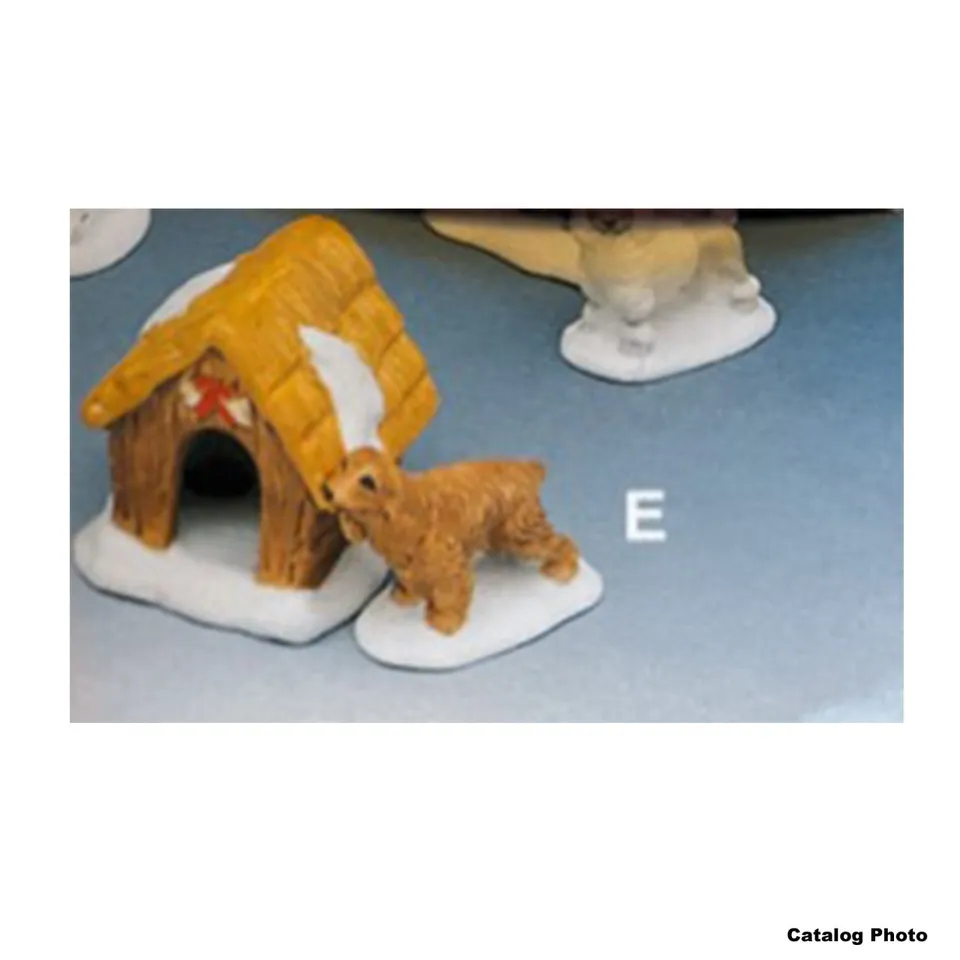 lemax-dog-house-and-cocker-spaniel-figurine-niche-et-chien-miniature image 1