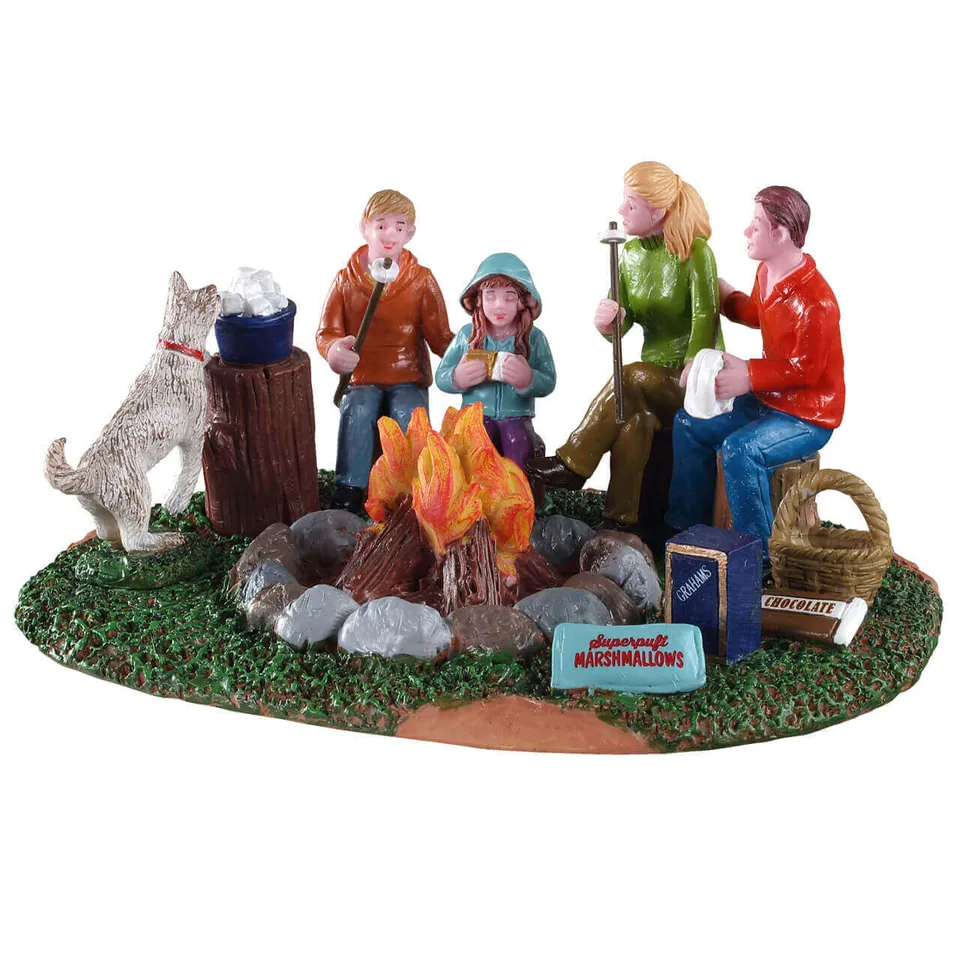 lemax-s-more-family-fun-sc-ne-miniature-famille-feu-de-camp-harvest-crossing image 1
