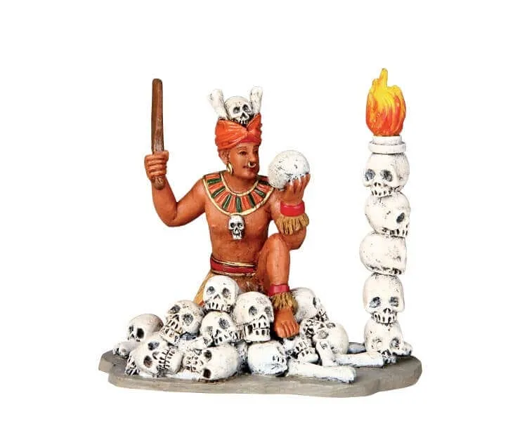 lemax-skull-collector-figurine-spooky-town-halloween image 1