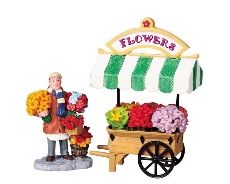 lemax-flower-cart-chariot-de-fleurs-accessoire-village-miniature image 5