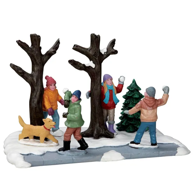 lemax-snowball-ambush-figurine-village-de-no-l-bataille-de-boules-de-neige image 1
