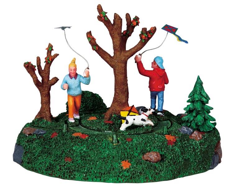 lemax-flying-kites-figurines-cerfs-volants-village image 1