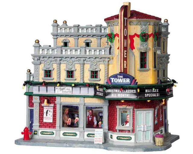 lemax-the-tower-theater-b-timent-cin-ma-tour-lumineux-village image 1