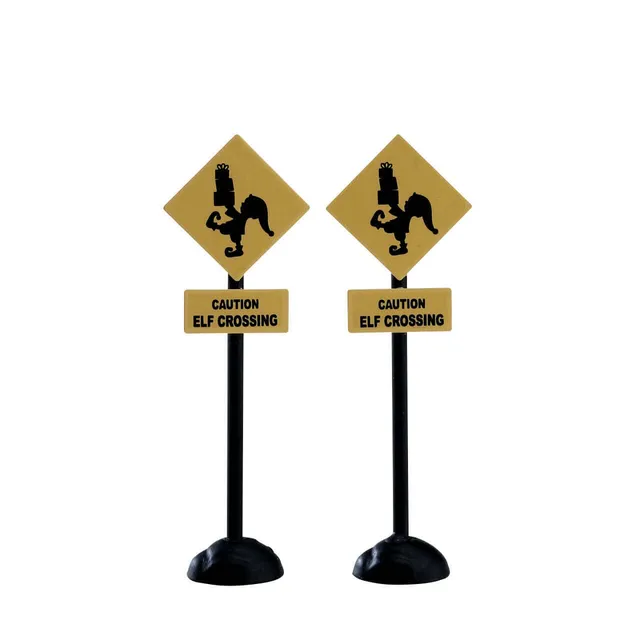 lemax-elf-crossing-sign-set-de-2-panneaux-elfes image 1