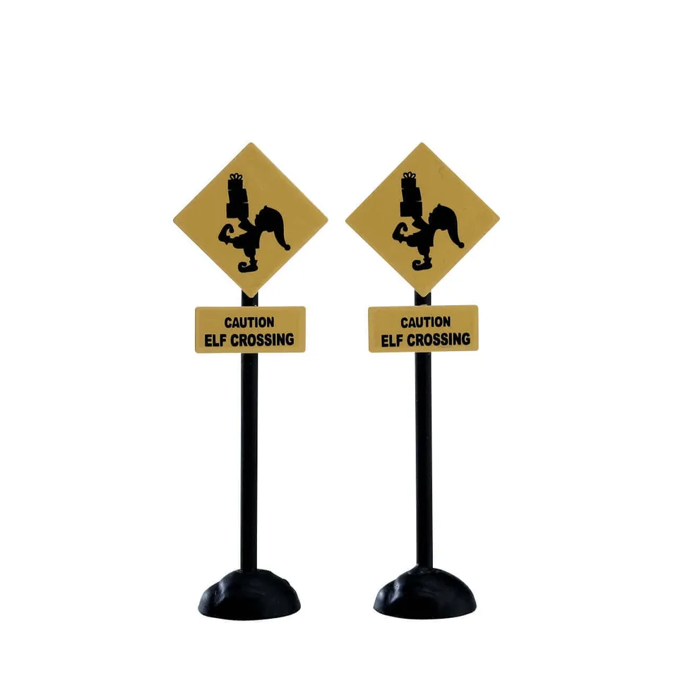 lemax-elf-crossing-sign-set-de-2-panneaux-elfes image 1