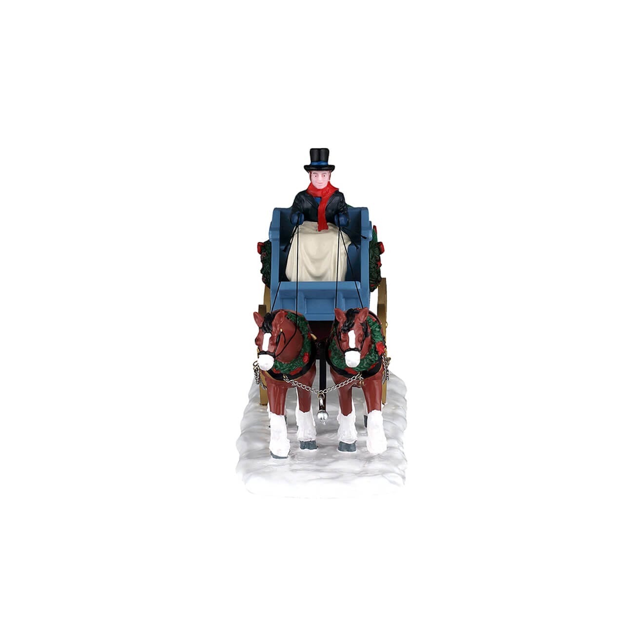 lemax-christmas-is-coming-chariot-de-no-l-avec-chevaux-pour-village-miniature image 2
