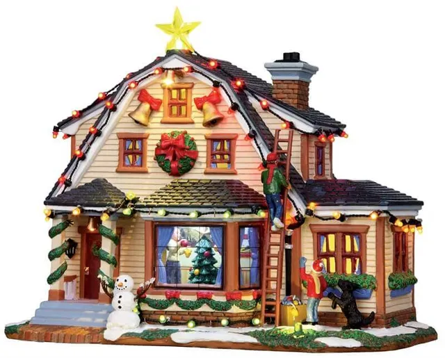 lemax-decorating-the-house-figurine-lumineuse-village-de-no-l image 1