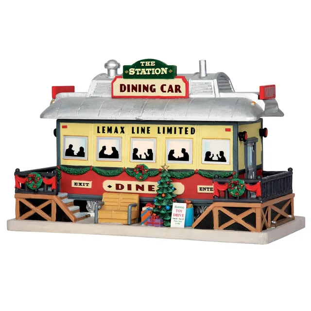 lemax-the-station-dining-car-wagon-restaurant-lumineux image 1