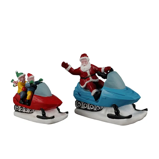 lemax-santa-s-wonderland-santa-s-day-off-tra-neau-p-re-no-l-miniature image 1