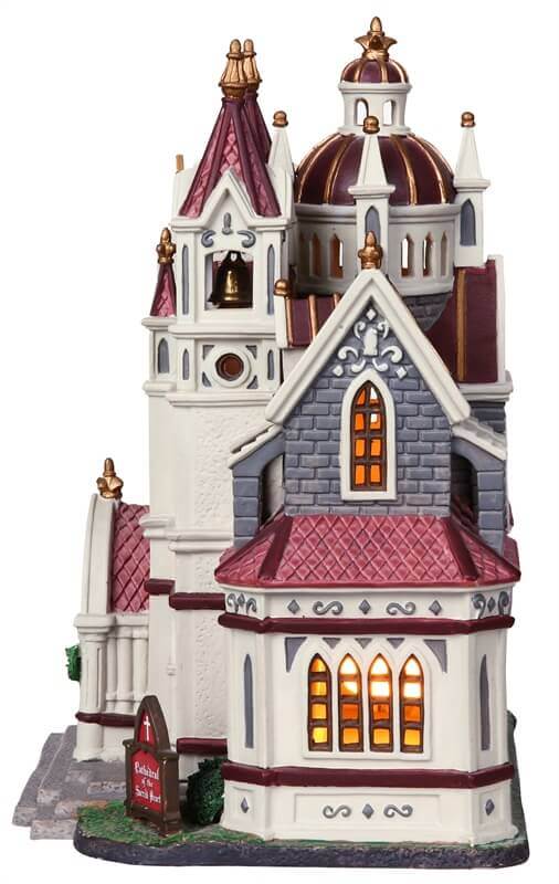 lemax-cathedral-of-the-sacred-heart-glise-miniature-lumineuse-village-de-no-l image 3