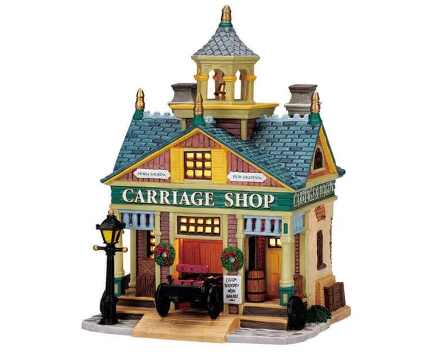 lemax-village-carriage-shop-b-timent-miniature-atelier-cal-ches image 1