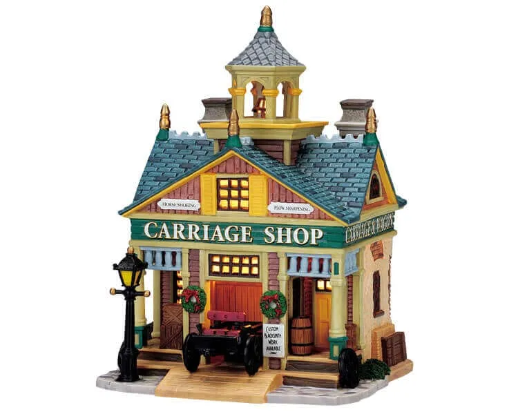 lemax-village-carriage-shop-b-timent-miniature-atelier-cal-ches image 1