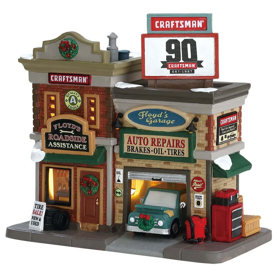lemax-floyd-s-garage-b-timent-miniature-de-village image 1