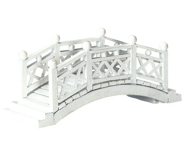 lemax-white-foot-bridge-petit-pont-blanc-village-miniature image 1