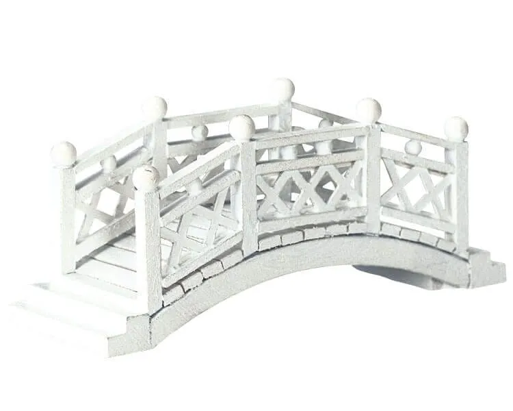 lemax-white-foot-bridge-petit-pont-blanc-village-miniature image 1