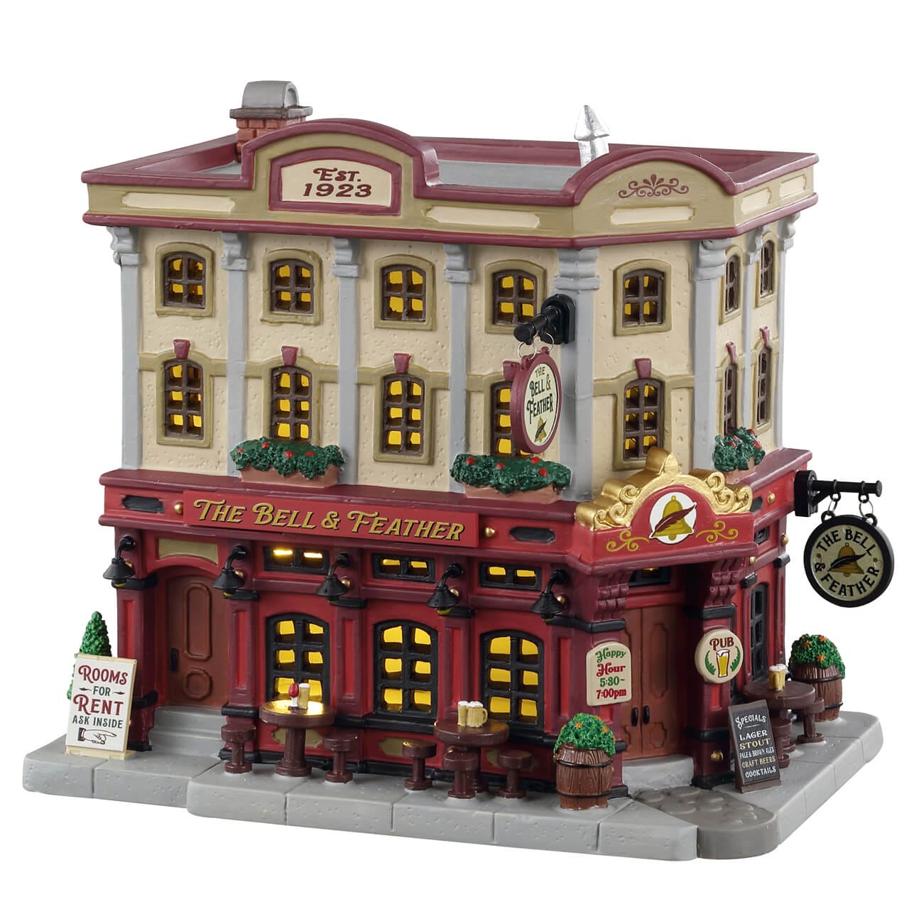 lemax-the-bell-feather-pub-caddington-village-de-no-l image 1