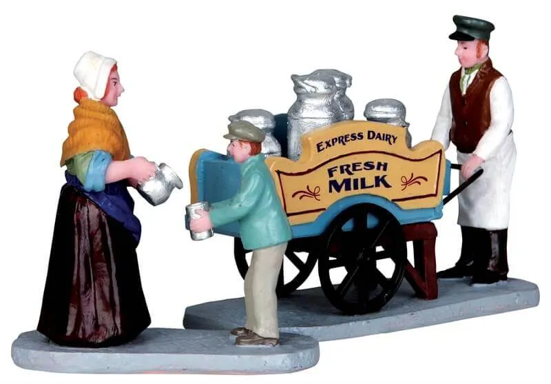 lemax-milk-vendor-lot-de-2-figurines-village-de-no-l image 1