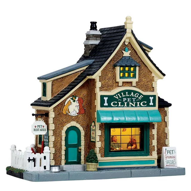 lemax-village-pet-clinic-b-timent-miniature-lumineux-village-de-no-l image 1