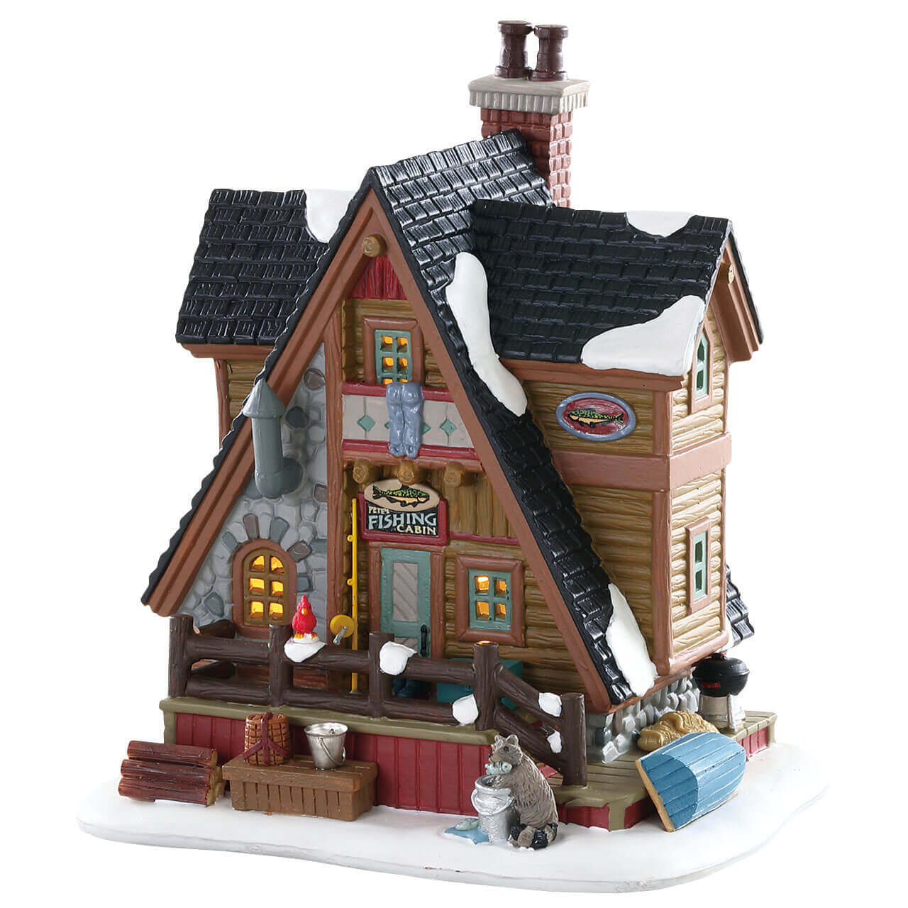 lemax-petes-fishing-cabin-cabane-de-p-che-lumineuse image 1