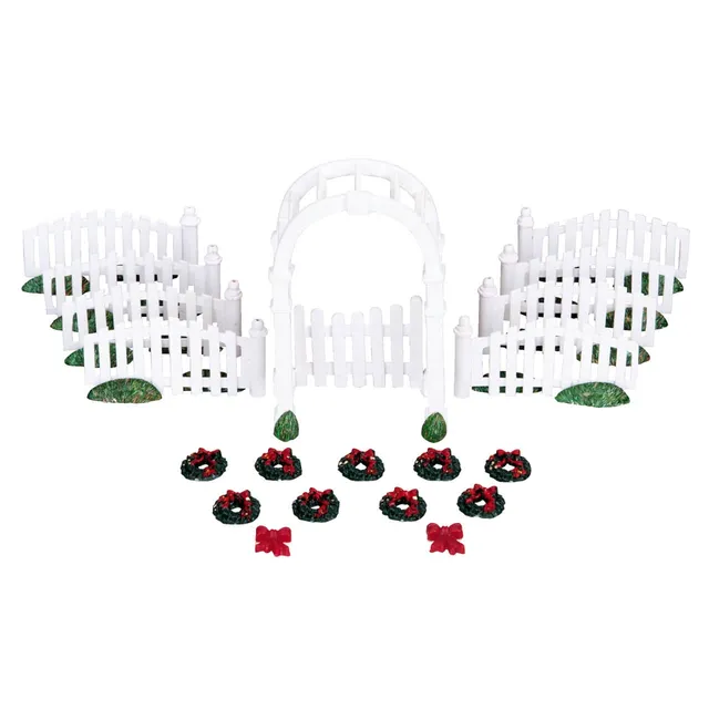 lemax-plastic-arbor-picket-fences-set-20-cl-tures-miniatures-d-cor-es image 1