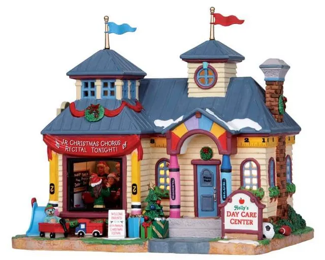 lemax-holly-s-day-care-center-maison-cr-che-miniature-lumineuse image 1
