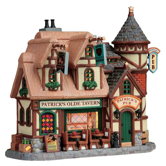 lemax-patrick-s-olde-tavern-taverne-miniature-lumineuse image 1