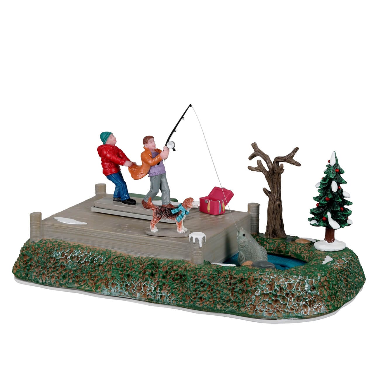 lemax-too-big-a-catch-figurine-p-cheurs-vail-village-miniature image 1