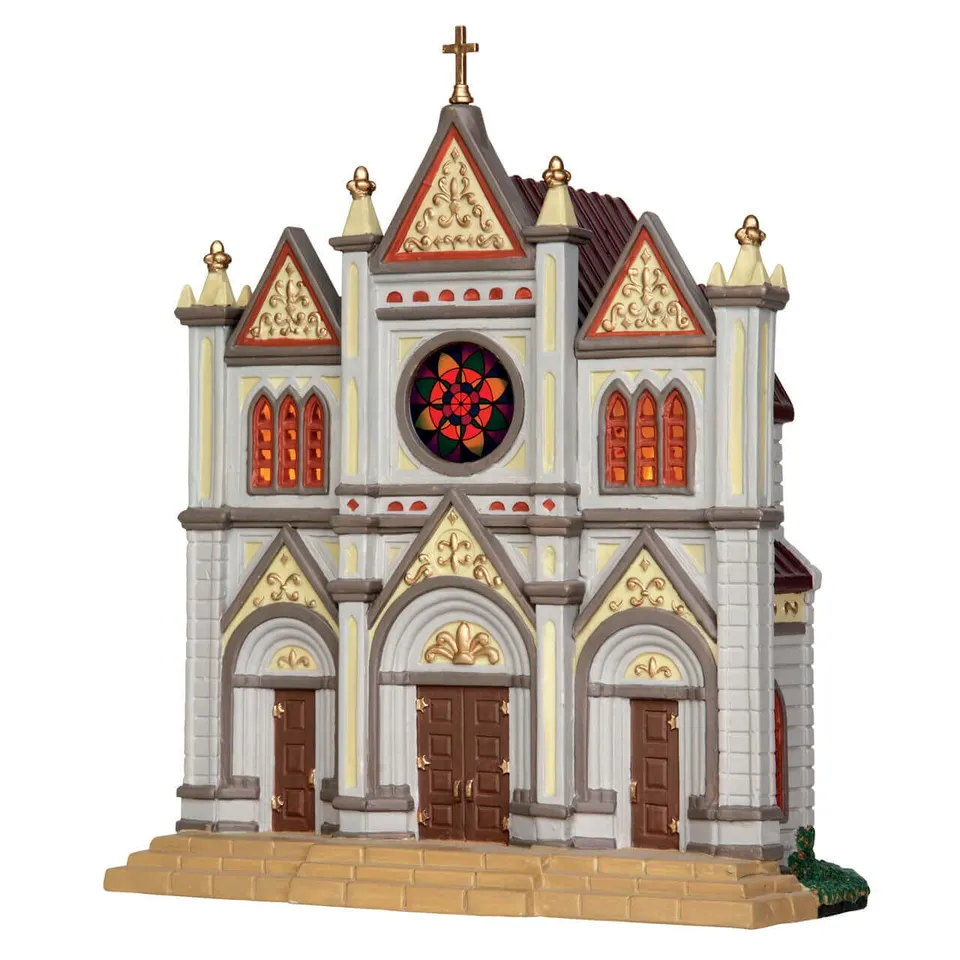 lemax-french-cathedral-cath-drale-miniature-lumineuse-village-de-no-l image 1
