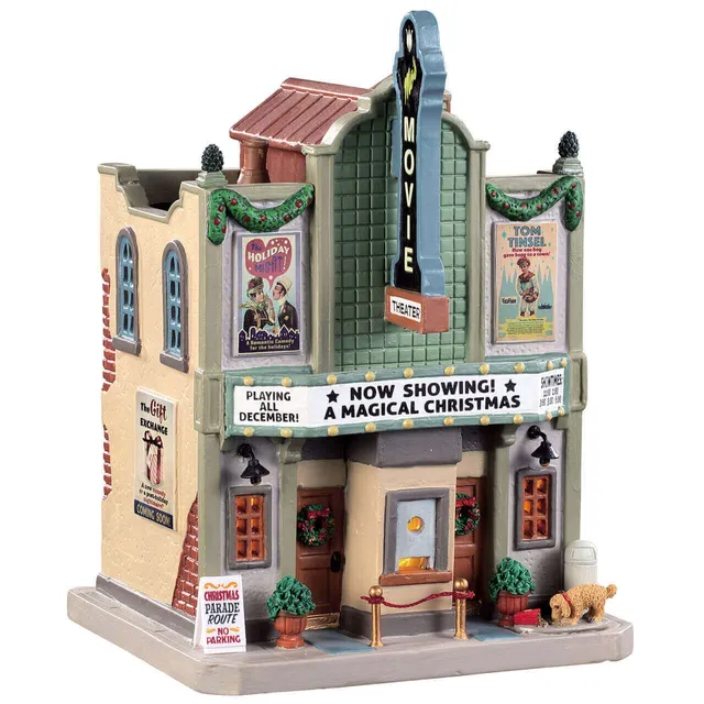 lemax-mo-s-movie-theater-cin-ma-miniature-lumineux-village-de-no-l image 1