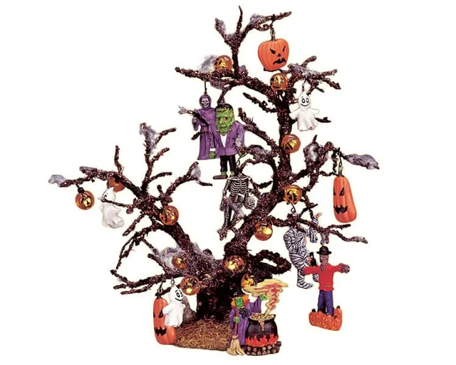 lemax-decorated-halloween-tree-arbre-d-halloween-d-cor-lumineux-spooky-town image 1