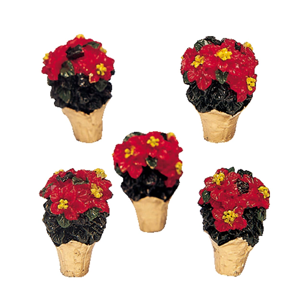 lemax-poinsettias-set-of-5-accessoires-poinsettias-miniatures image 2