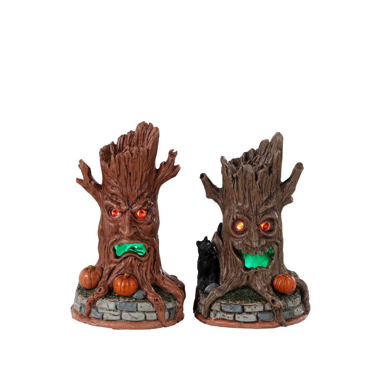lemax-haunted-tree-trunks-troncs-hant-s-lumineux-lot-d-cor-halloween image 1