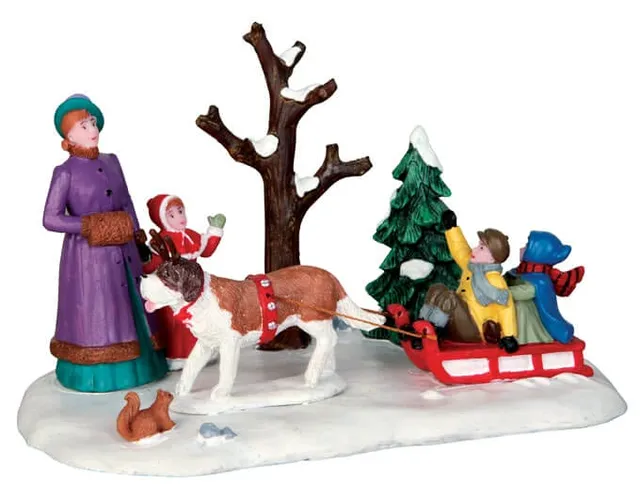 lemax-sleigh-rides-promenade-en-tra-neau-miniature-village-no-l image 1