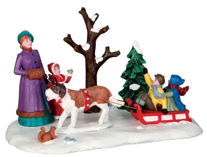 lemax-sleigh-rides-promenade-en-tra-neau-miniature-village-no-l image 1