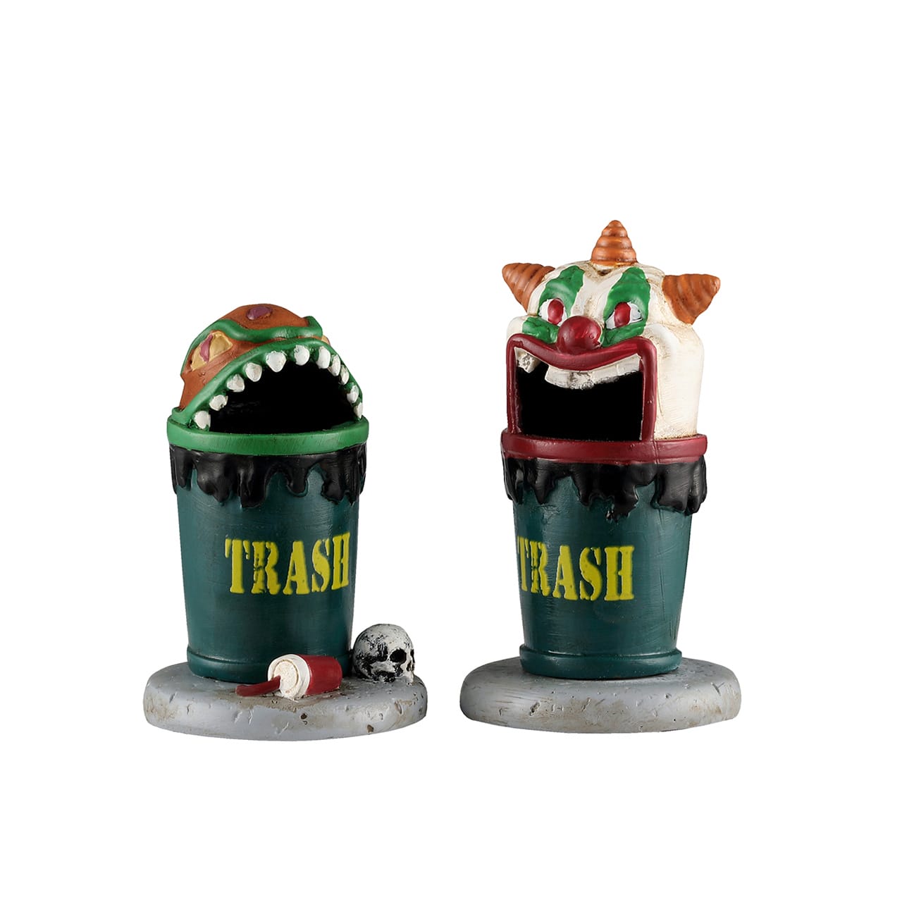 lemax-terrifying-trash-cans-figurine-poubelles-hant-es-spooky-town image 2