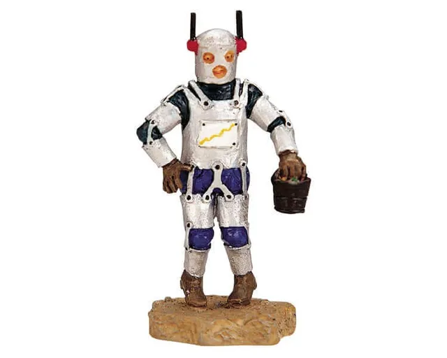 lemax-tin-robotron-figurine-robot-village-spooky-town-miniature image 1