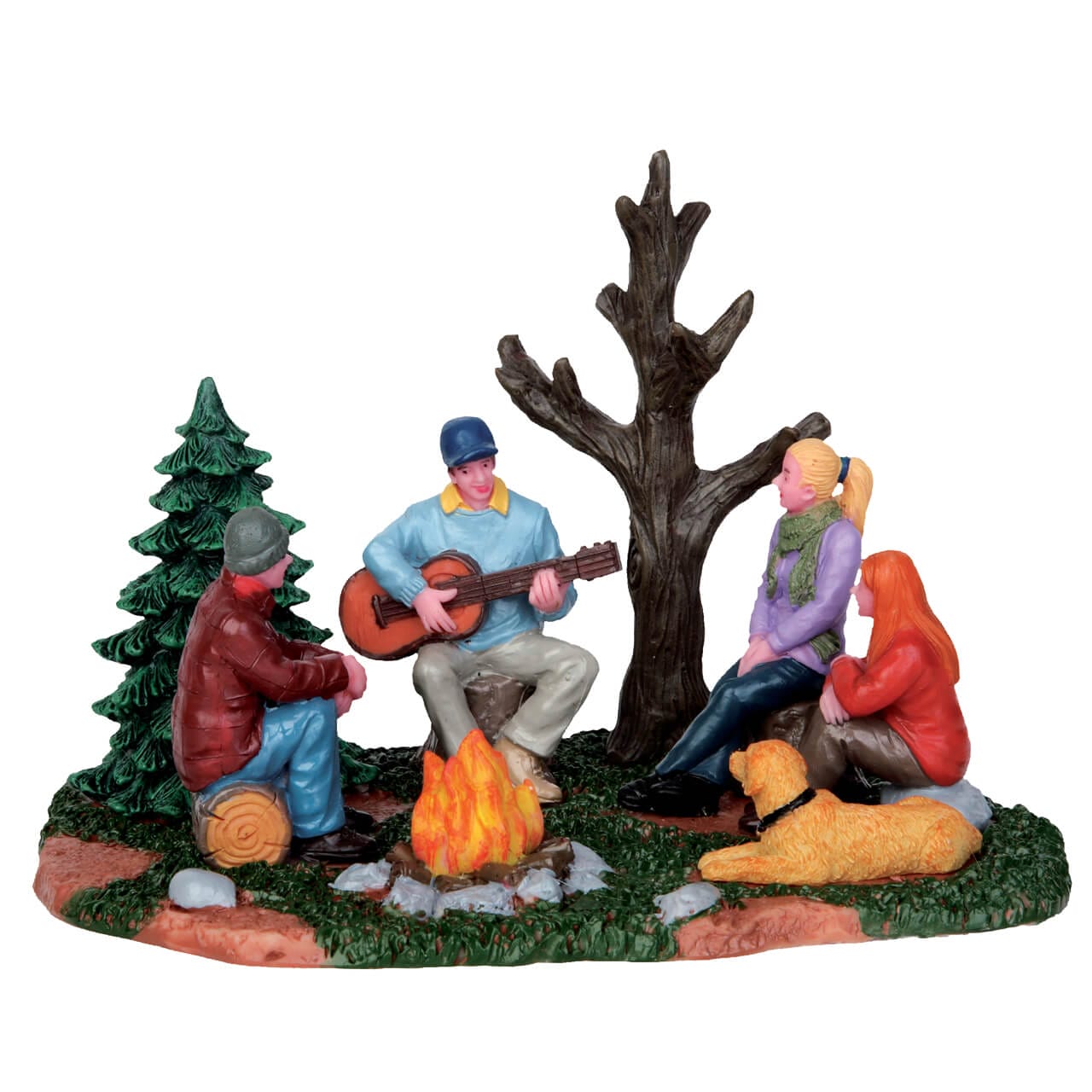 lemax-campfire-music-sc-ne-miniature-feu-de-camp-musiciens image 1