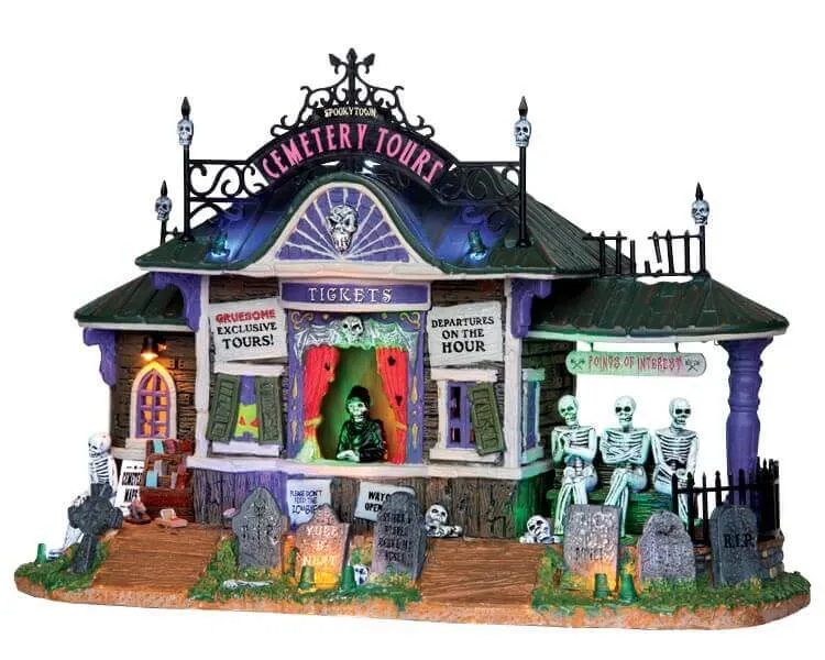 lemax-spookytown-cemetery-tours-b-timent-lumineux-halloween image 1