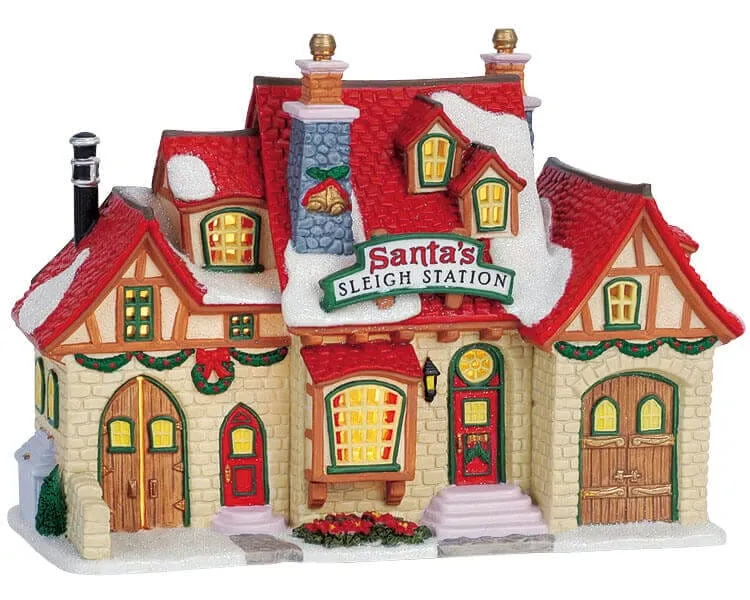 lemax-santa-s-sleigh-station-b-timent-miniature-village-de-no-l image 1