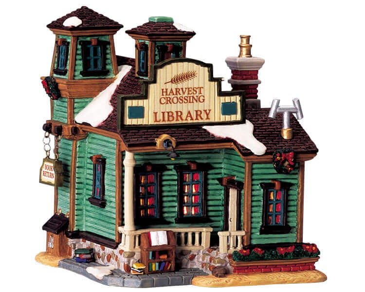 lemax-harvest-crossing-library-biblioth-que-village-de-no-l-lumineuse image 1