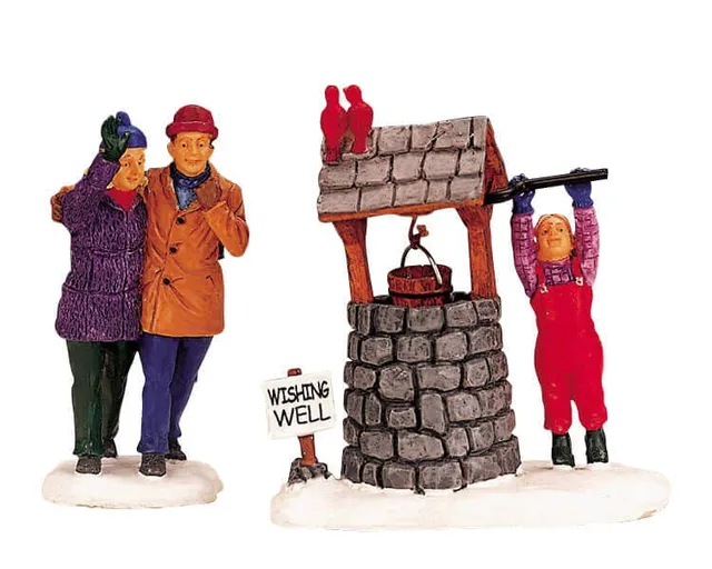 lemax-wishing-well-puits-souhaits-miniature-village image 1
