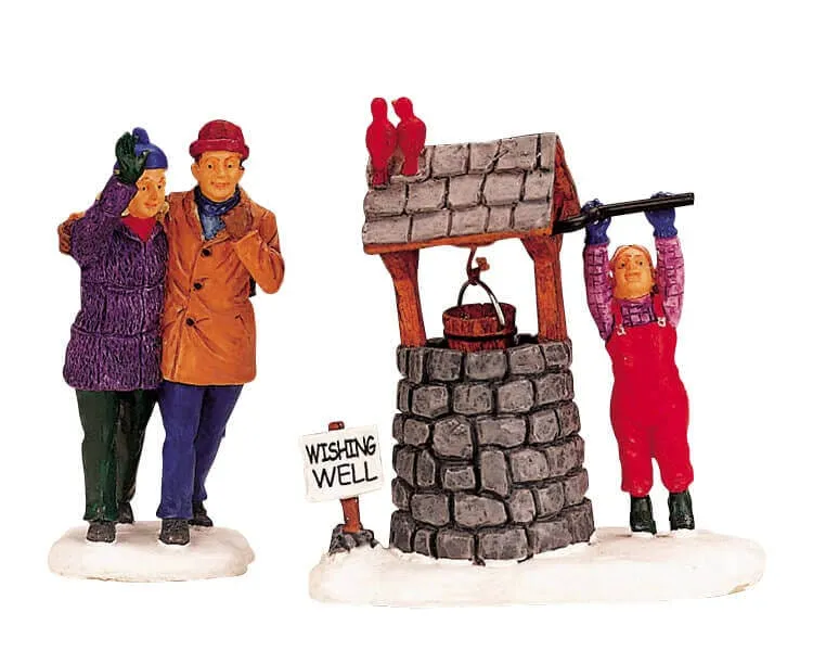lemax-wishing-well-puits-souhaits-miniature-village image 1