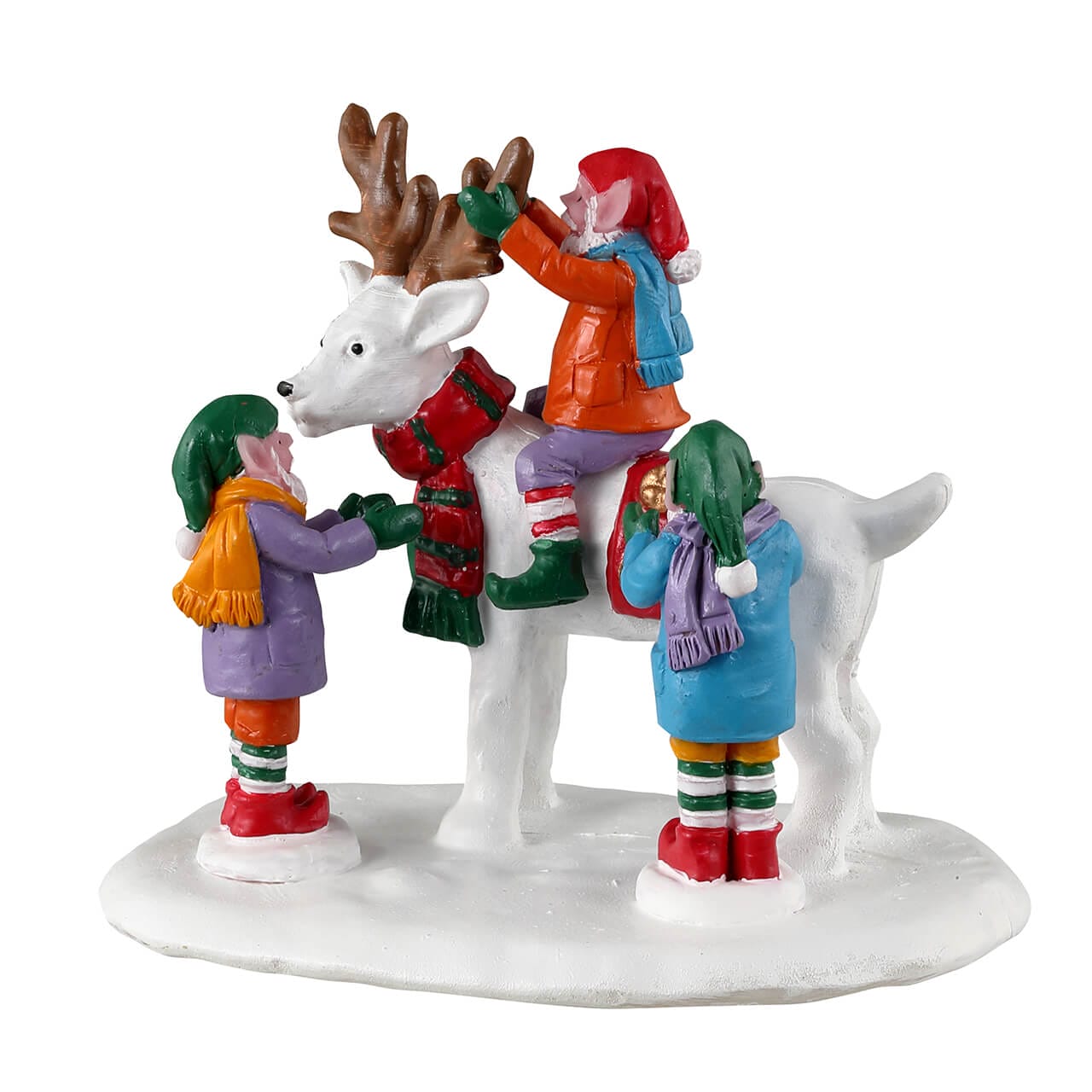lemax-reindeer-snowman-figurine-elfes-et-bonhomme-de-neige-renne-santa-s-wonderl image 1