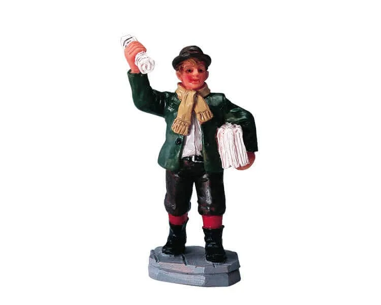 lemax-paper-boy-figurine-gar-on-livreur-de-journaux-village-miniature image 1